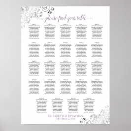 24 Tabelle White Lavender Chic Hochzeitskarte Poster