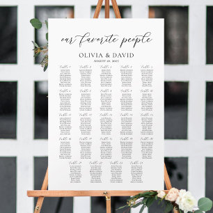 24 Tabellen Unsere Lieblings-Sitzkarte Poster