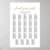24 Tisch 240 Gäste Hochzeits-Sitzplan für große Fe Poster (Vorne)