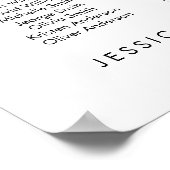 24 Tisch Elegant unsere Lieblings-Sitzkarte Poster (Ecke)