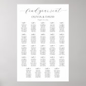 24 Tische Einfach Finden Sie Ihren Platz Sitzplan Poster (Vorne)