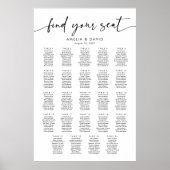 24 Tische finden Sie Ihre Sitzkarte Poster (Vorne)