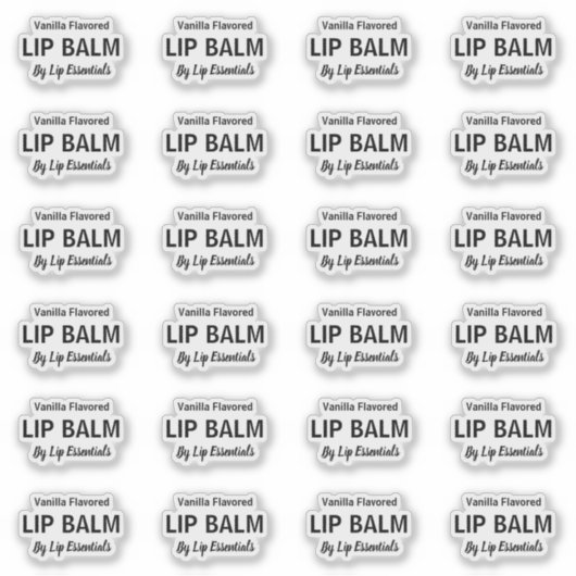 24 Transparente freie Form Lip Balm 1,8 Zoll Etike Aufkleber (Vorderseite)