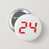 24 twenty-four digitale Zahl des Rot-Weckers Button (Vorne & Hinten)