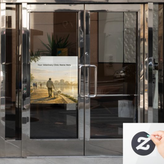 24" Veterinary Clinic Window Cling Fensteraufkleber (Büro Tür)