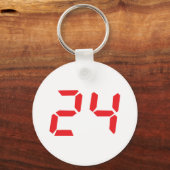 24 vierundzwanzig rote Wecker digitale Nummer Schlüsselanhänger (Vorderseite)