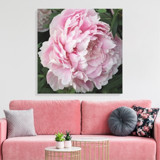 24"x24" Rosa Peony Leinwanddruck (Insitu (Wohnzimmer))