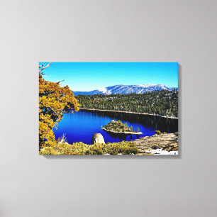 24" X 16" SCHÖNE EMERALD BAY LAKE TAHOE LEINWAND