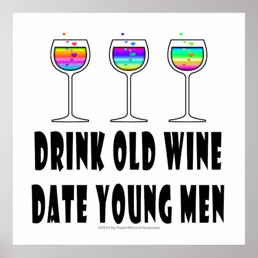 24" X 24" POSTER - GETRÄNKTER ALTER WEIN, DATUM JU (Vorne)