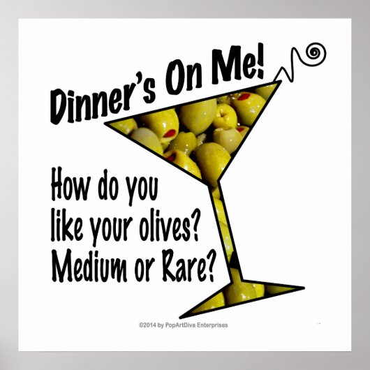 24" X 24" POSTER - MEDIUM oder seltene MARTINI OLI (Vorne)