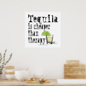 24" X 24" POSTER - TEQUILA, KÄPFER ALS THERAPIE (Küche)