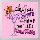 24" X 24" POSTER - ZU VIELE MARTINIS (Vorne)