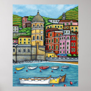 24" x 30" Farben des Vernazza Poster Print