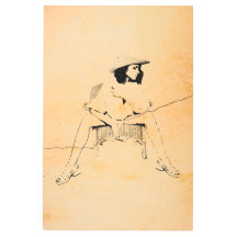 24'' x 36'' Frau in Wicker