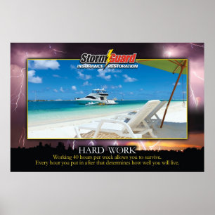 24 x 36" Storm Guard Hard Work Motivational Poster