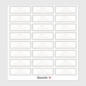 24 x Rücksendeadresse Klassische Signatur GOLD Whi Aufkleber (Blatt)