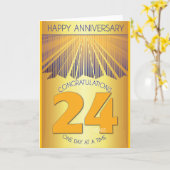 24 Year Sober Anniversary | Golden Ray 12 Step Karte (Gelbe Blume)