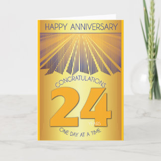 24 Year Sober Anniversary | Golden Ray 12 Step  Karte