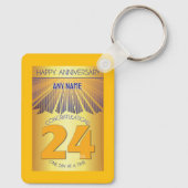 24 Year Sober Anniversary | Golden Ray 12 Step Schlüsselanhänger (Rückseite)