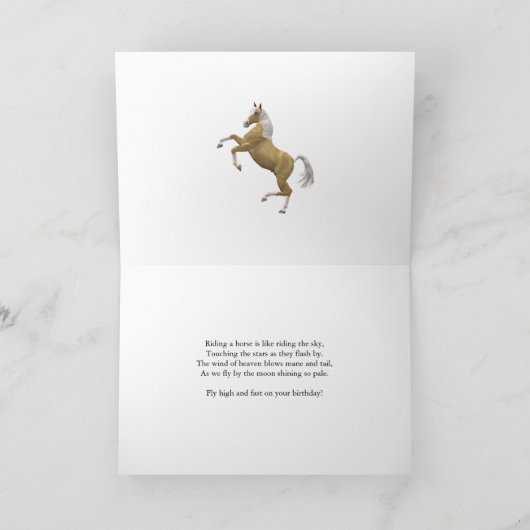 24 years old birthday card with rearing horses karte (Innenseite)
