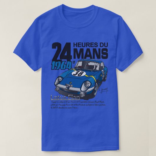 24H-T-Shirt von Le Mans 1964, Blue T-Shirt (Design vorne)