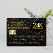 24K Black & Gold Kreditkarte Einladungen (Stehend vorne)