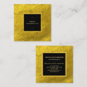 ~ 24k Gelber Gold Foil Gold Glitzer Schwarzer Rahm Quadratische Visitenkarte (Vorne/Hinten)