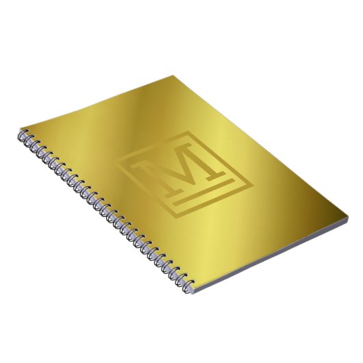24K Gold Block Mit Monogramm Notebook Notizblock (Rechte Seite)