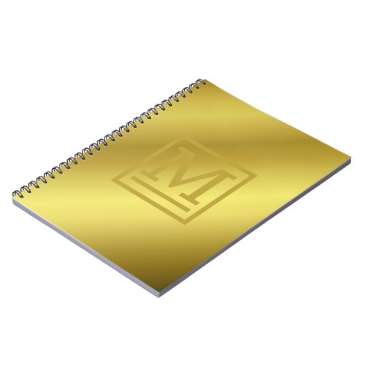 24K Gold Block Mit Monogramm Notebook Notizblock (Linke Seite)
