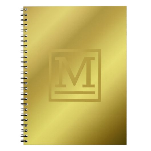24K Gold Block Mit Monogramm Notebook Notizblock (Vorderseite)