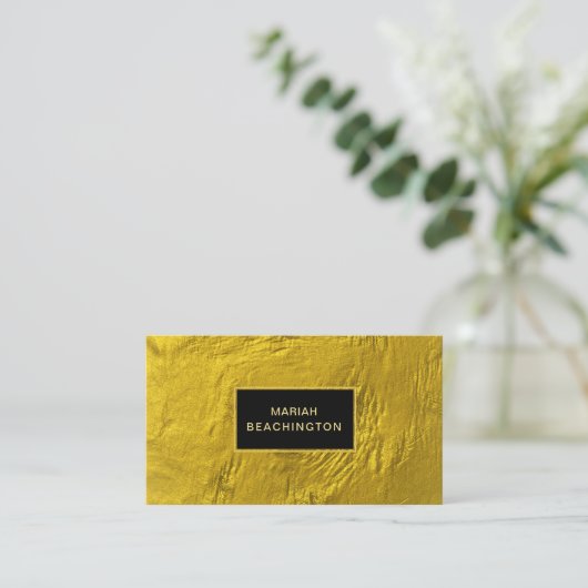 *~* 24k Goldfolie und GoldGlitzer schwärzen Feld Visitenkarte (Stehend Vorderseite)