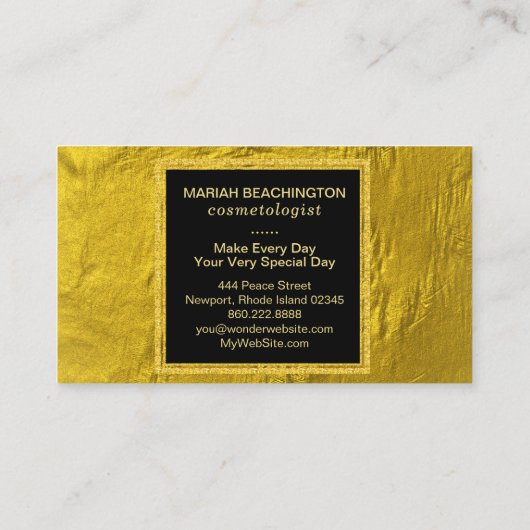 *~* 24k Goldfolie und GoldGlitzer schwärzen Feld Visitenkarte (Rückseite)