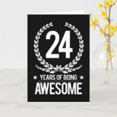 24th Birthday (24 Years Of Being Awesome) Karte (Gelbe Blume)