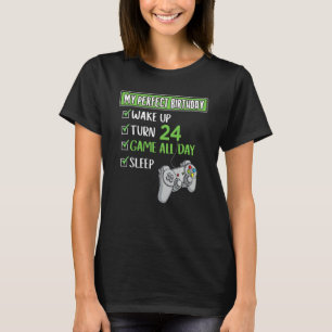 24th Birthday Gamer Gaming 24 Years Old Perfect Gi T-Shirt