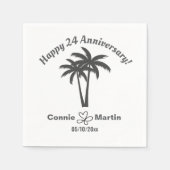 24th Wedding Anniversary Palm Trees Serviette (Vorderseite)