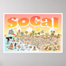 24X16 SoCal-Sonnenuntergangs-Plakat