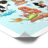 24X16 Südkalifornien Cartoon Map Poster (Ecke)