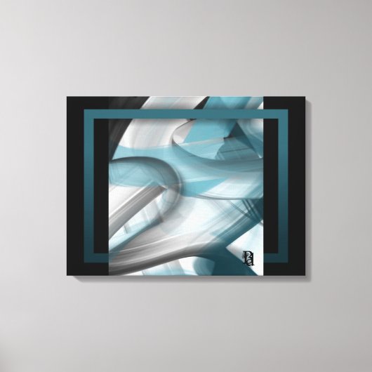 24x18" Trend Abstract Art Leinwand Schwarz Weiß Bl (Vorderseite)
