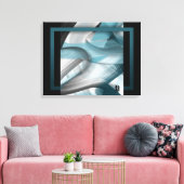 24x18" Trend Abstract Art Leinwand Schwarz Weiß Bl (Insitu (Wohnzimmer))