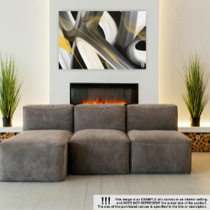 24x18" Trend Abstrakt Art Leinwand Schwarz-weiß Go