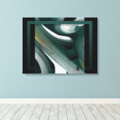 24x18" Trend Abstrakte Kunst Leinwand Schwarz Weiß (Insitu (Holzboden))