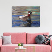 24x18 Wing Flapping Wood Duck Leinwanddruck (Insitu (Wohnzimmer))