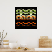 24x24" Schwarz-Orange-Grün, Print Poster (Küche)