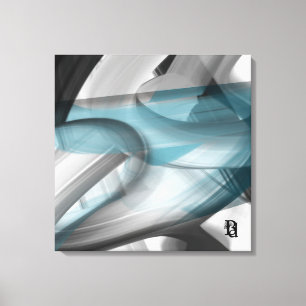 24x24" Trend Abstract Art Leinwand Schwarz Weiß Bl