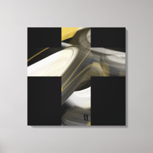24x24" Trend Abstrakt Art Leinwand Schwarz-weiß Go