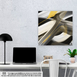 24x24" Trend Abstrakt Art Leinwand Schwarz-weiß Go