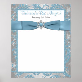 24x30 Bat Mitzvah Sign-In Poster Winter Wonderland