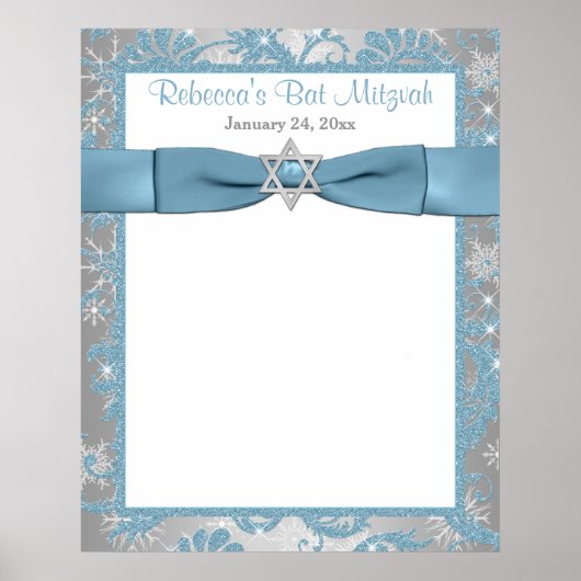 24x30 Bat Mitzvah Sign-In Poster Winter Wonderland (Vorne)