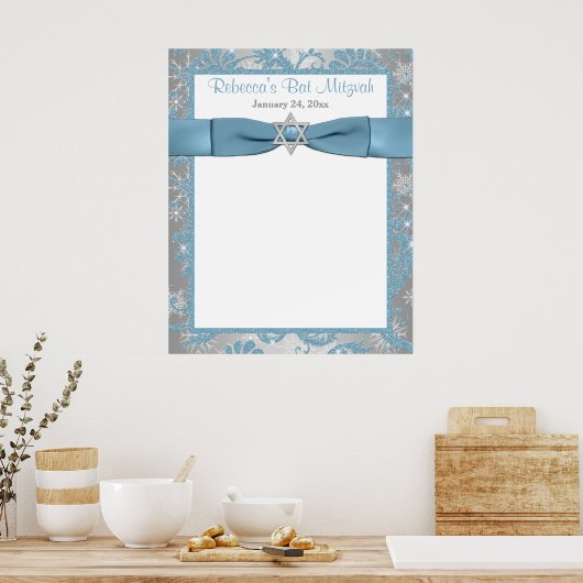 24x30 Bat Mitzvah Sign-In Poster Winter Wonderland (Küche)