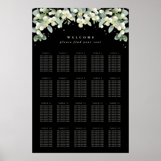 24x36" 20 Tische mit 10 Sitzen Chart Poster (Vorne)